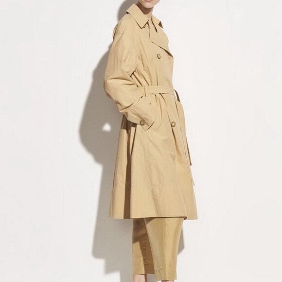 NWT Vince Drapey Tech Trench Coat– Belted Lightweight Chic Layer - Picture 4 of 16
